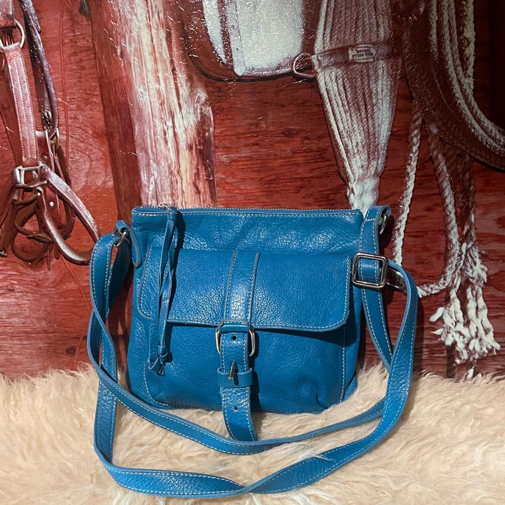 Roots leather saddle bag